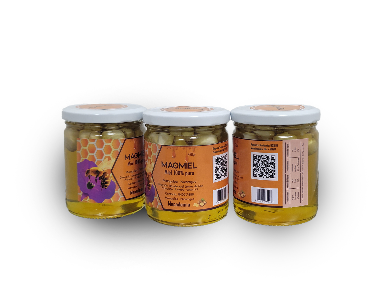 Miel con Nueces de Macadamia 513g